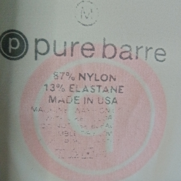 Pure Barre 'barre so hard" long Sleeve Crop Top White Hi Low Hem Thumbholes SZ M - Picture 6 of 9